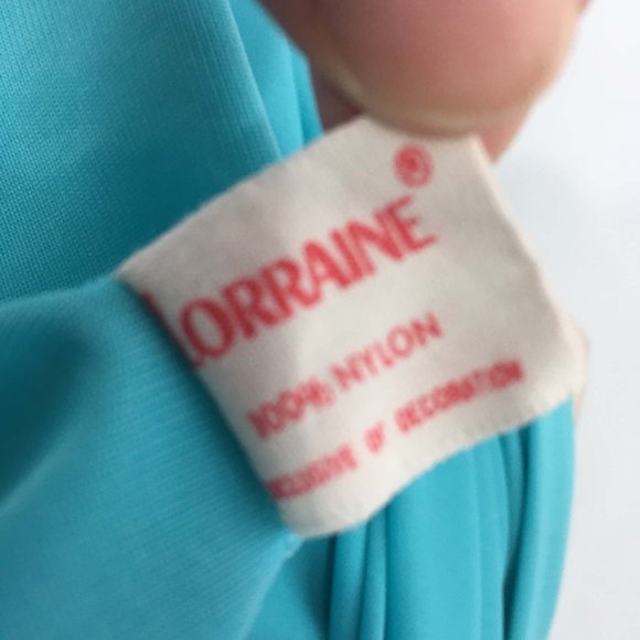 Lorraine Vintage Blue Button Front Robe, House Coat, MuuMuu, size M - Picture 10 of 10